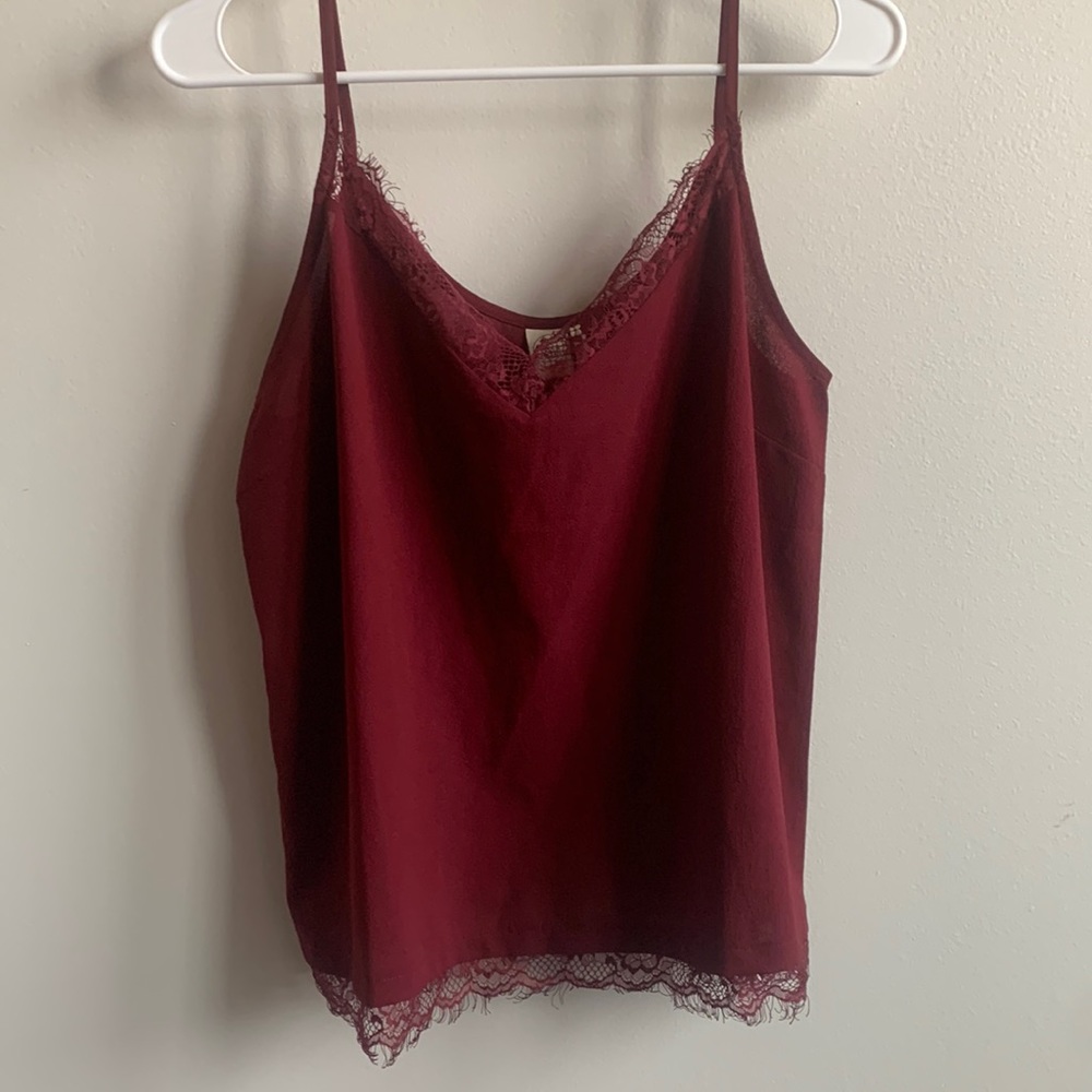 NEVER WARN, lace trim full length top, sleeveless